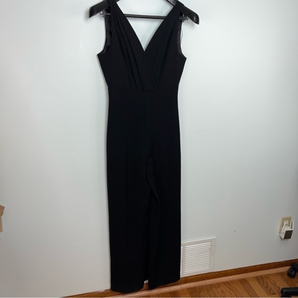 ZARA Black Tailored Wide Leg Jumpsuit – Size Medium – Elegant Evening Formal